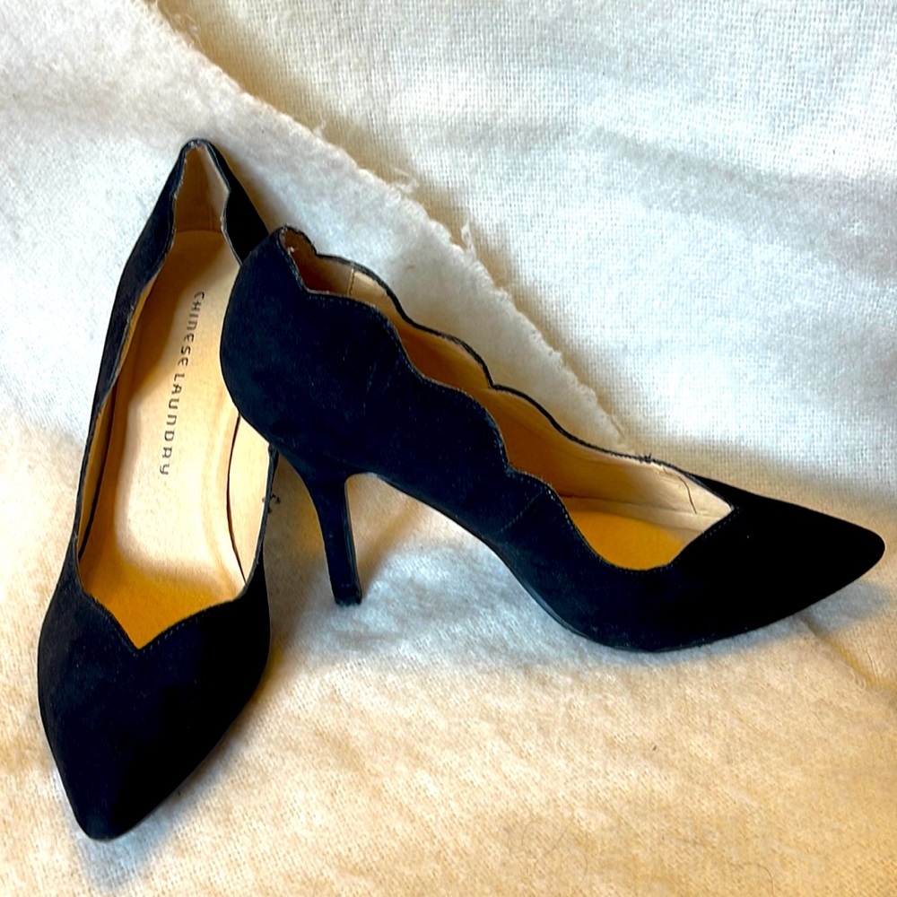 New without box! Chinese Laundry, black, faux Suade heels. Size 9